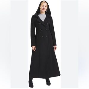 Fairweather Wool Double Breasted Hooded Trench Coat